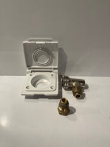 WALL MOUNT GAS BAYONET AND COVER (WHITE) WITH 3/8 ADAPTOR - OSCSWMGB- 3/8" 1/2"