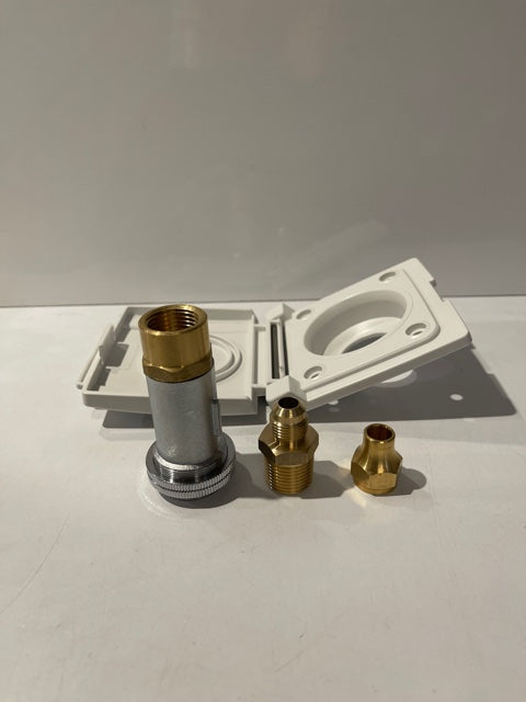 Wall Mount Gas Bayonet straight 3/8 and Cover (White) - OSCSWMGBCS