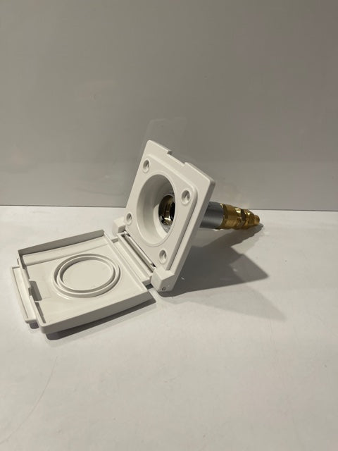 Wall Mount Gas Bayonet straight 3/8 and Cover (White) - OSCSWMGBCS