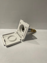 Wall Mount Gas Bayonet straight 3/8 and Cover (White) - OSCSWMGBCS