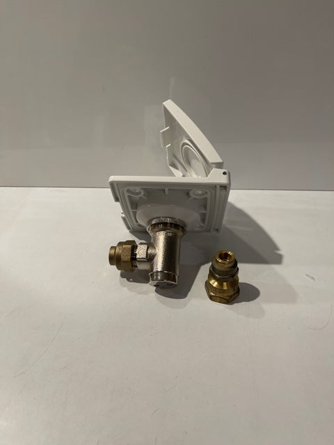 WALL MOUNT GAS BAYONET AND COVER (WHITE) WITH 3/8 ADAPTOR - OSCSWMGB- 3/8" 1/2"