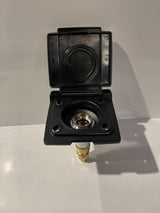 Wall Mount Gas Bayonet straight 3/8 and Cover (Black) - OSCSWMGBCSBLK