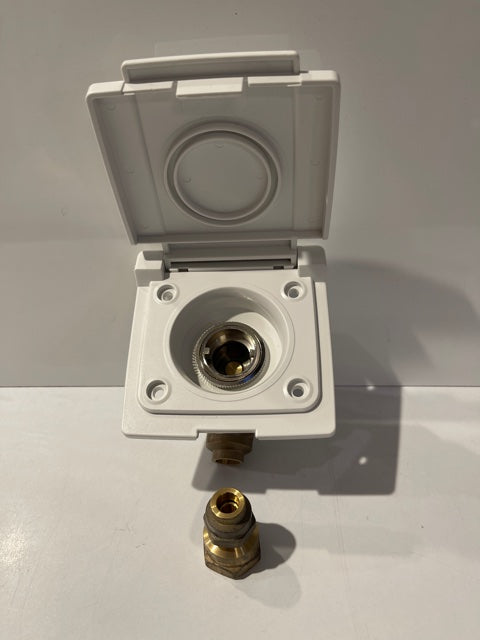 WALL MOUNT GAS BAYONET AND COVER (WHITE) WITH 3/8 ADAPTOR - OSCSWMGB- 3/8" 1/2"