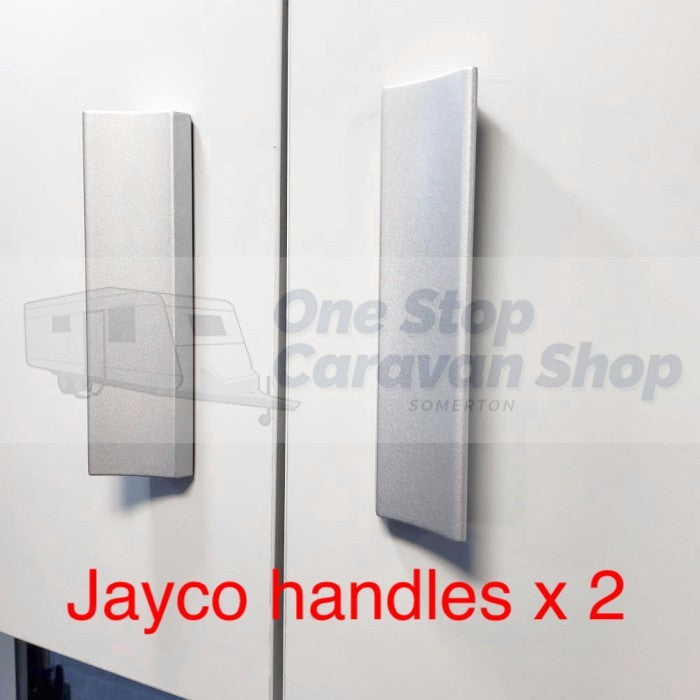 2 x Jayco Pull Open Cupboard Handle - Metal - Silver C2722D