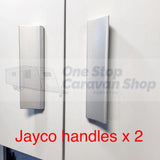 2 x Jayco Pull Open Cupboard Handle - Metal - Silver C2722D