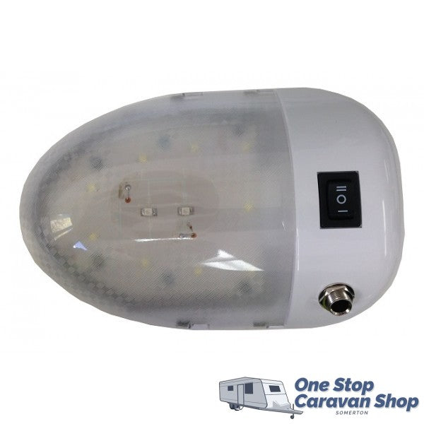 Jayco 12V LED Oval Light with Power Jack - Blue / White Light