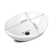 White Ceramic Oval Sink/Basin 41x34cm