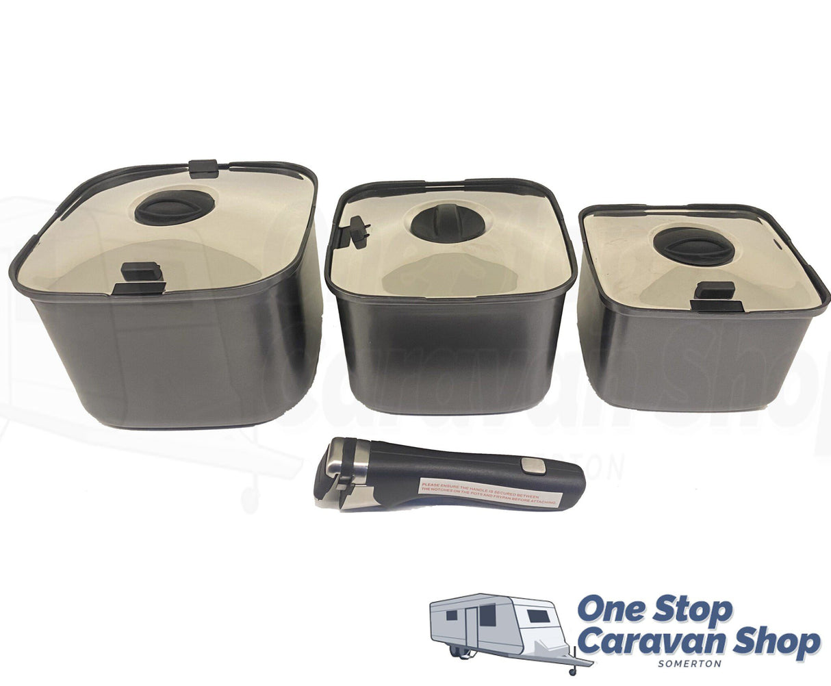 SmartSpace Cookware Set Square Pots (Set of 3)