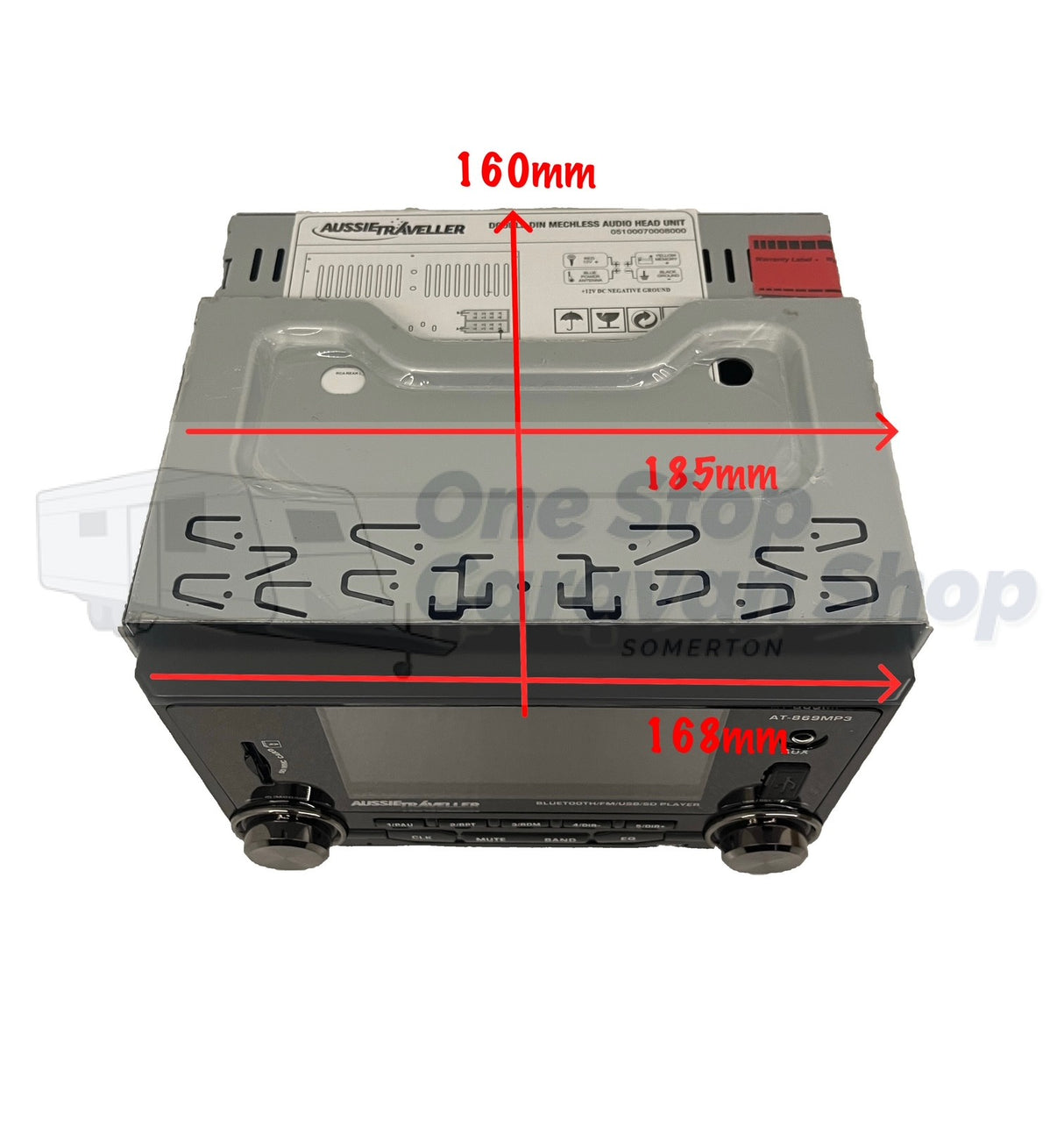 Audio Head Unit Double Din Mechless - Bluetooth