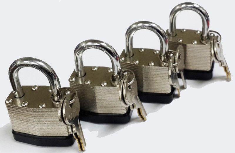 Syneco 40mm Laminated Steel Padlock - 4 Pack