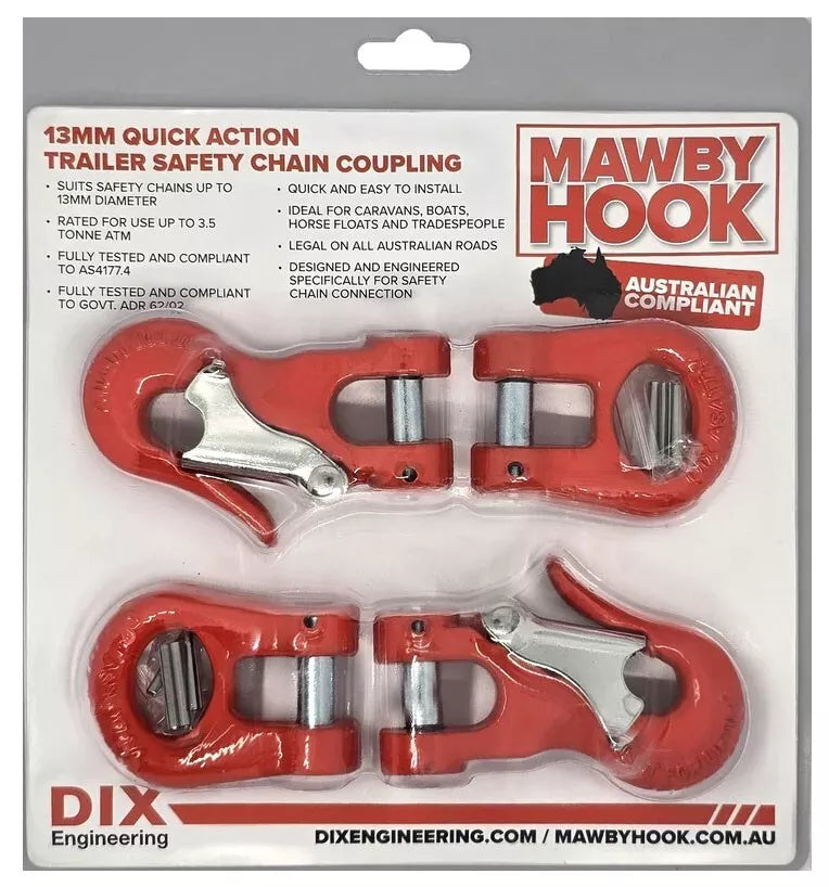Mawby Hook AS4177 3.5T 13mm ATM Rated Towing Hook - Two Pack