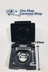 Wall mounted Elbow Gas Bayonet & Cover (Black) - Caravans & Motorhomes