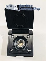 Wall mounted Elbow Gas Bayonet & Cover (Black) - Caravans & Motorhomes