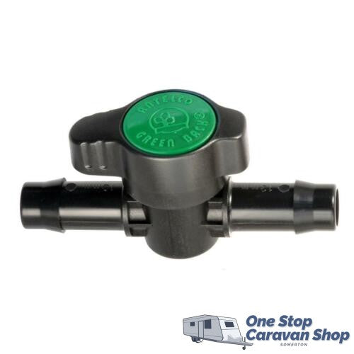 Antelco 25mm Inline Barbed Valve Green Top