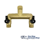 2 Way Metal Tap Outlet with Fittings- OSCS2WAYFit