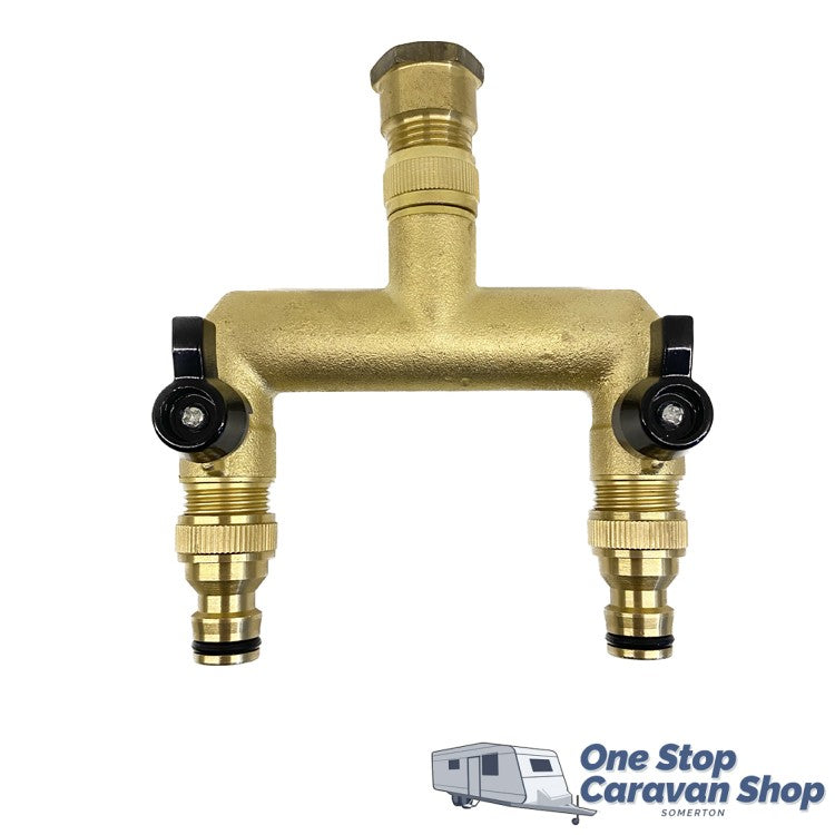 2 Way Metal Tap Outlet with Fittings- OSCS2WAYFit