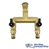 2 Way Metal Tap Outlet with Fittings- OSCS2WAYFit