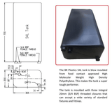 WATER TANK 54L CAMPERVAN 755x 355x 220MM