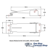 Roof Clamp for Pop Top White set of 4 (with white pan head screws)4