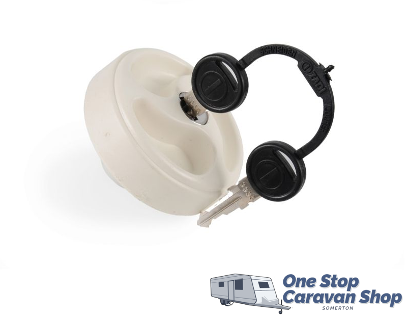 Lockable Water Filler - Cap and Key - White